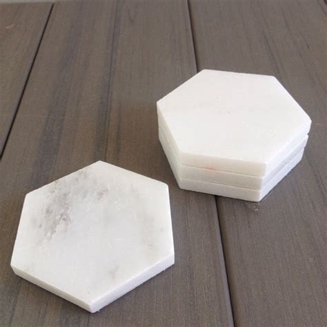 Marble Coasters Hexagon Marble Coasters Set By Themojavemoon