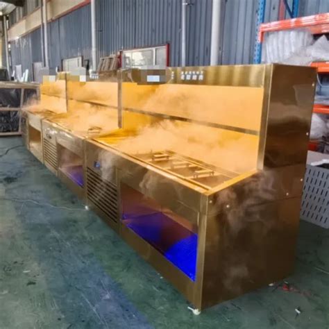 Premium Korean Buffet Hot Pot Display Cabinet With Optional Spray Barbecue Freezer And V