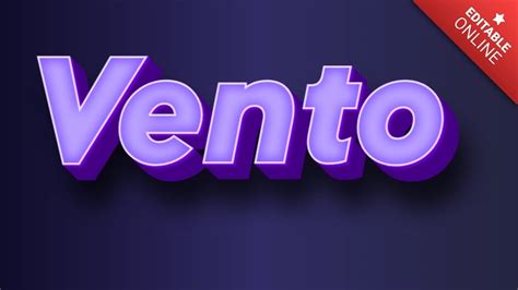 Vento 3D Neón Púrpura Generador de Efectos de Texto