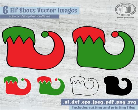 Elf Shoes Clipart Christmas Cut File Elf Shoes Clipart Etsy