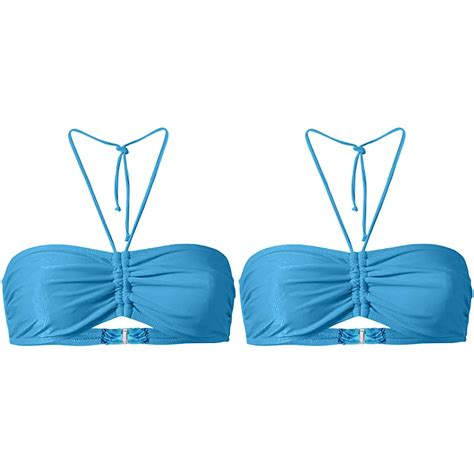 Pack Women S Summer Mix Plain Bikini Bandeau Top Swimwear Beachwear X Bathing Suits For