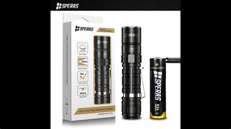 SPERAS E1 PRO 1700LMS 284M EDC Tactical Flashlight YouTube