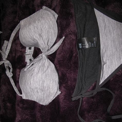 Grey H M Bikini Set Only Worn A Few Times Top Depop