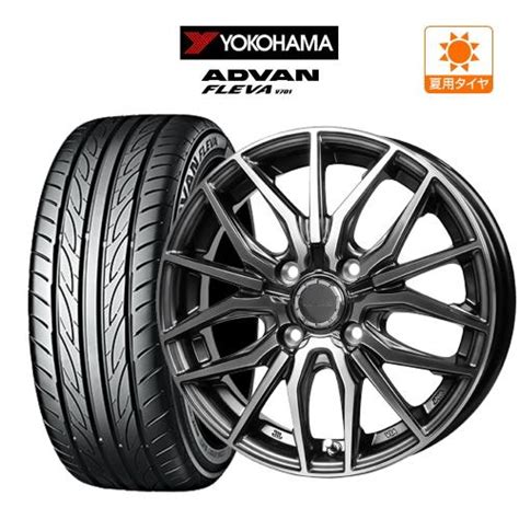 HOT STUFF サマータイヤ ホイール 4本 ホットスタッフ プレシャス アスト M4 YOKOHAMA アドバン フレバ V701 165 55R15 カーポートマルゼンYahoo