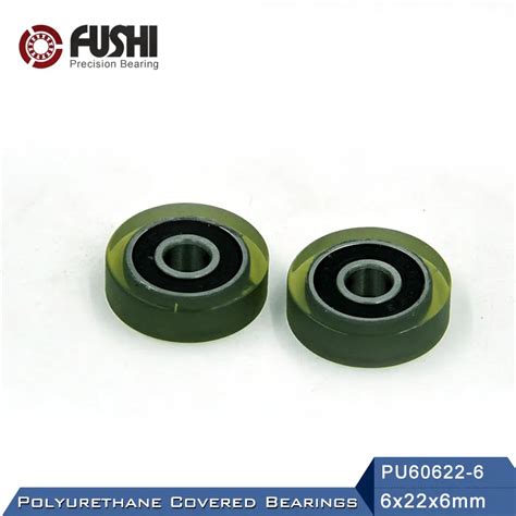 PU 606 Polyurethane Covered Bearing 6*22*6 mm ( 2 Pcs ) Shaft 6mm ...