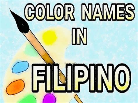 Color Names In Filipino Teaching Resources
