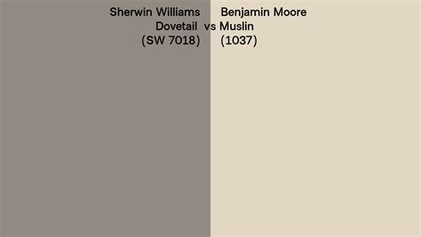 Sherwin Williams Dovetail Sw 7018 Vs Benjamin Moore Muslin 1037