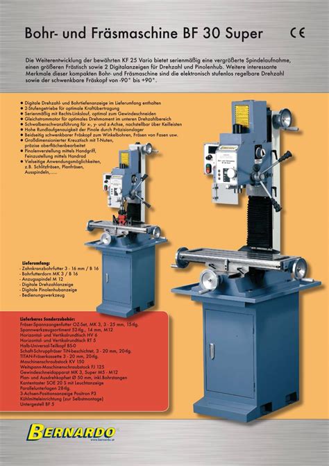 Bohr- und Fräsmaschine BF 30 Super - Bernardo