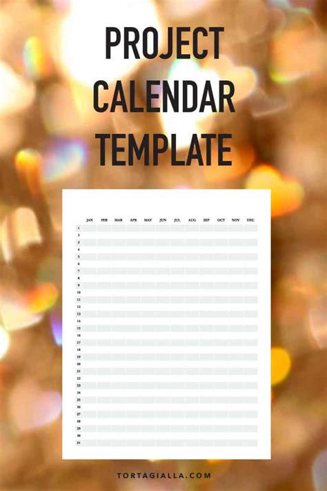 Project Calendar Template - tortagialla