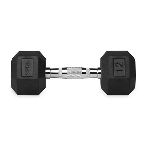 Deluxe 6 Sided Rubber Dumbbells 3 25 Lb Pairs Spri