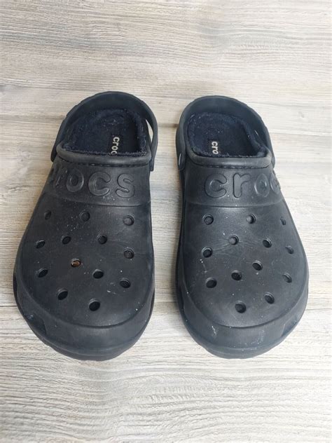 Crocs Men's Classic Lined Clog Slip-On Black Size 12 - Gem