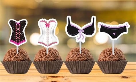 Kit 100 Toppers Tags para Doces Chá Lingerie Elo7