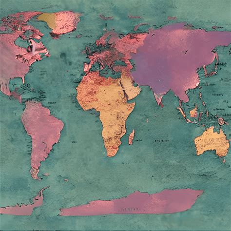 Vintage World Map In Pastel Colors · Creative Fabrica