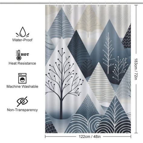 Minimalist Scandinavian Shower Curtain Cottoncat