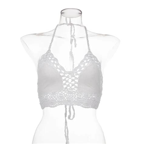 1 Pcs Woman Summer Beach Crochet Lace Bralette Knitted Bra Fashion