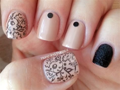 Plump And Polished Mixed Manicure Nude And Black