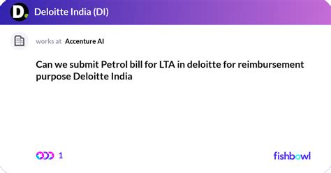 submit petrol bill  lta  deloitte  fishbowl