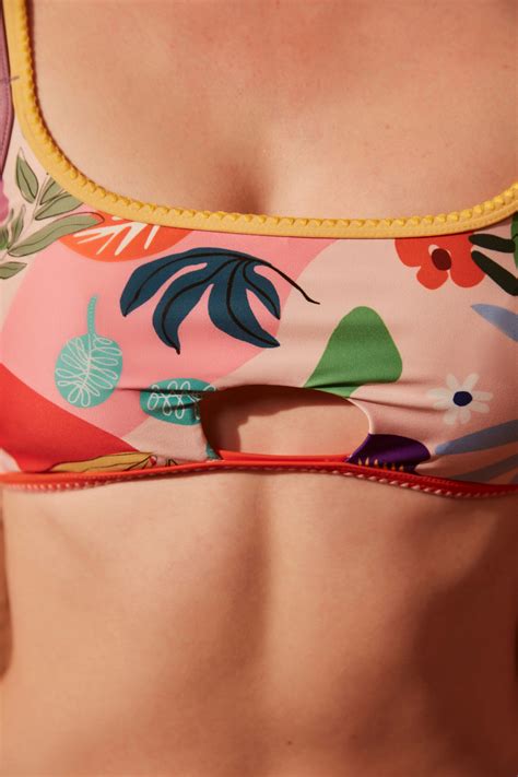 Penti Çok Renkli Yaprak Desenli Pearl Bra Bikini Üstü Fiyatı Yorumları Trendyol