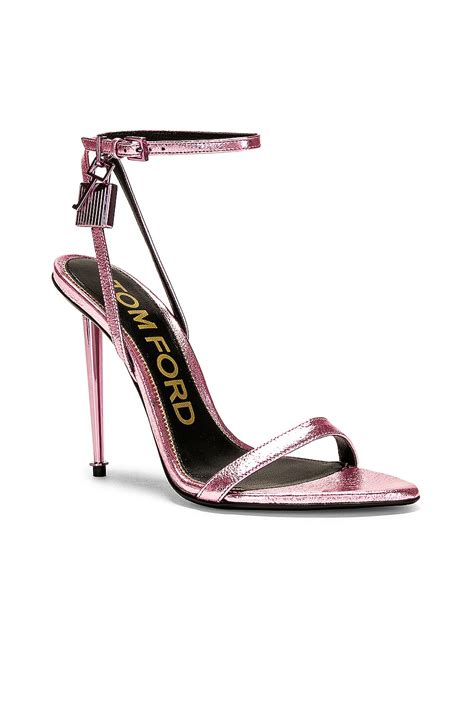 Tom Ford Metallic Padlock Pointy Naked Sandal In Light Pink Fwrd