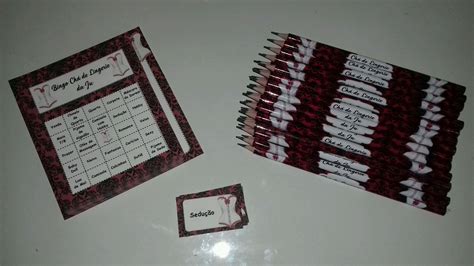 Cartela De Bingo L Pis Cha De Lingerie Elo