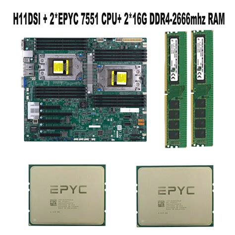 For Supermicro H Dsi Motherboard Socket Sp Epyc C T W