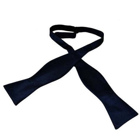 Plain French Navy Ribbed Men S Self Tie Bow Tie From Ties Planet UK