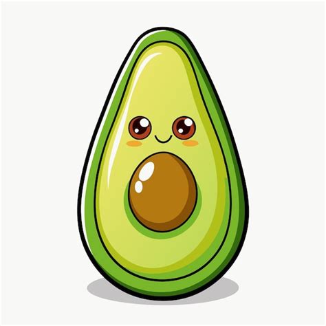 Dibujos Animados De Aguacate Muy Bonito Ilustración Vector Premium