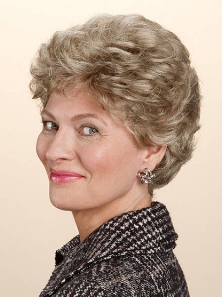 Fabulous Short Wavy Hair Synthetic Wig For Old Women Pixie Wigs