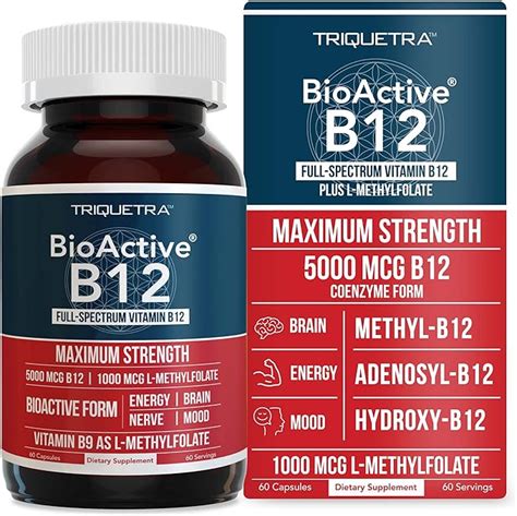 Bioactive Vitamin B12 5000 Mcg Contains 3 Bioactive B12 Forms Plus Methylfolate Cofactor