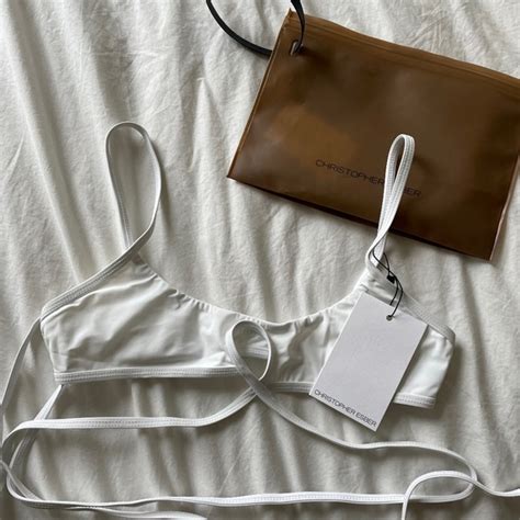 Christopher Esber Swim Christopher Esber Looped Tie Bralette Swim White Bikini Top Poshmark