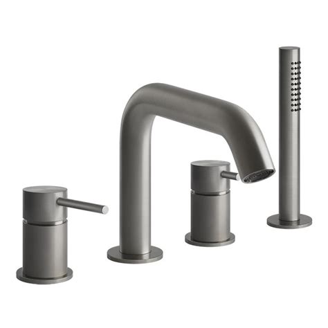 Смеситель для ванны Gessi 316 Bath на 4 отверстия Copper Brushed PVD ...