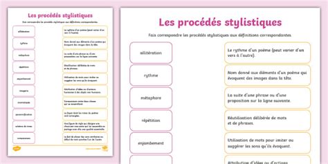 FREE Les procédés stylistiques teacher made Twinkl