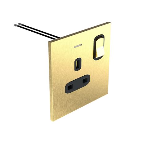 1 Gang Bs Socket 13a 250v Double Pole Swt With Power Indicat Epure Brushed Gold Ar 68229