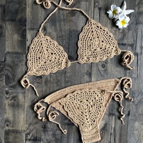 Handmade Crochet Micro Bikini Thong Beach Micro Swimwear Sexy