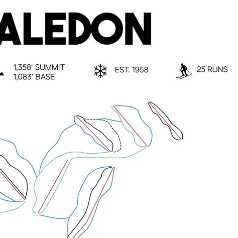 caledon printable ski map  caledon etsy