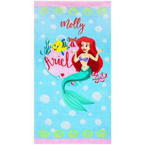 Personalised Little Mermaid Princess Ariel Beach Towel Teddyts