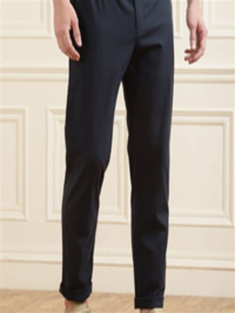 Buy Original Penguin Men Navy Blue Relaxed Trousers Trousers For Men