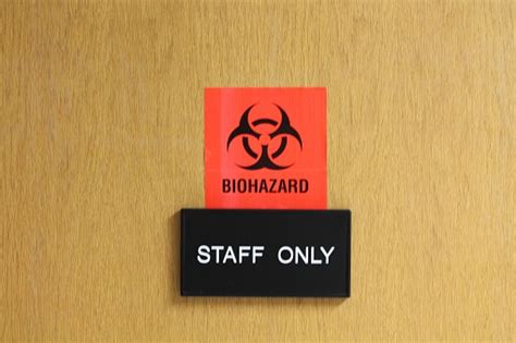 Biohazard Sign On Door Stock Photo - Download Image Now - iStock