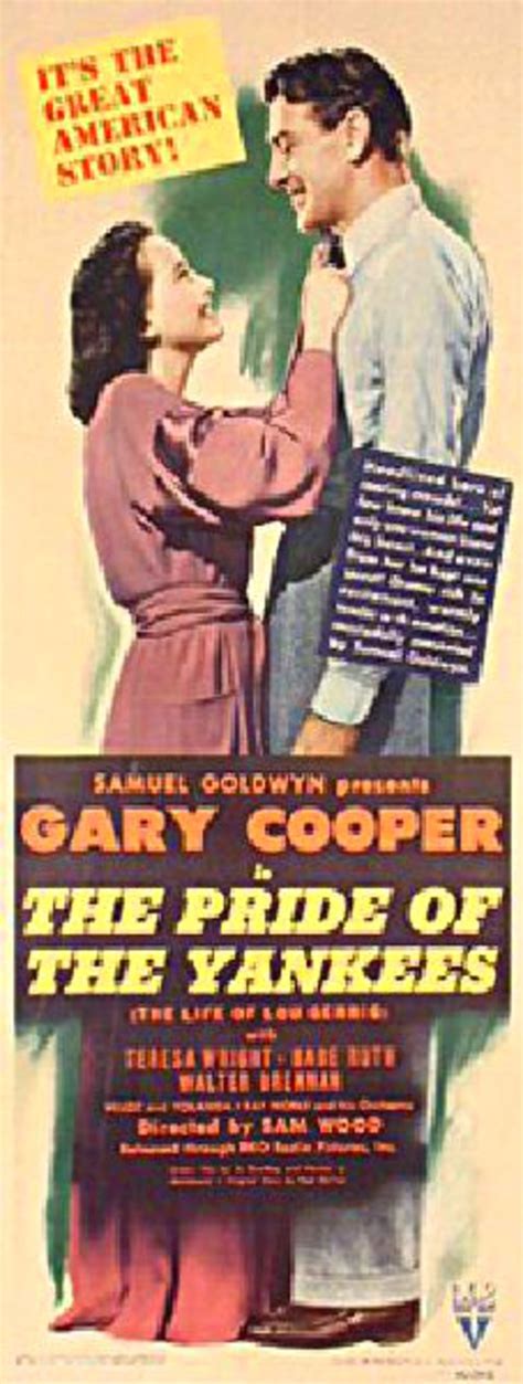 The Pride of the Yankees Original 1942 U.S. Insert Movie Poster ...