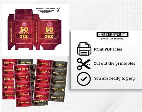 Afdrukbare Ondeugende Sex Coupons Met Doos Erotische Ondeugende Coupons Seks Bol