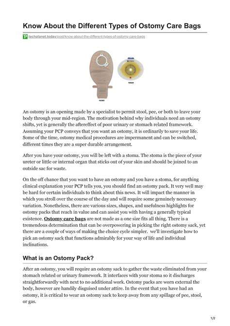 Know About The Different Types Of Ostomy Care Bags By Medineedsin Issuu