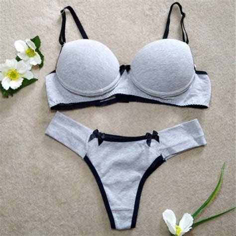 Conjunto de lingerie em algodão M Shopee Brasil