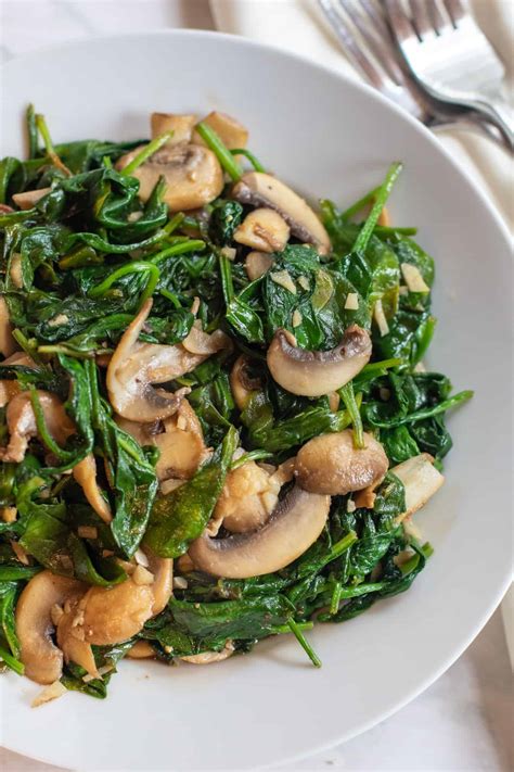 Sauteed Mushrooms Spinach