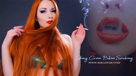 Shiny Green Bikini Smoking FHD Kira Star Clips4sale