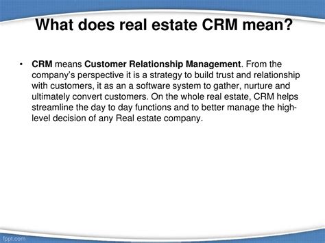 PPT - FAQ’s About CRM Software role in Real Estate Industry? PowerPoint ...