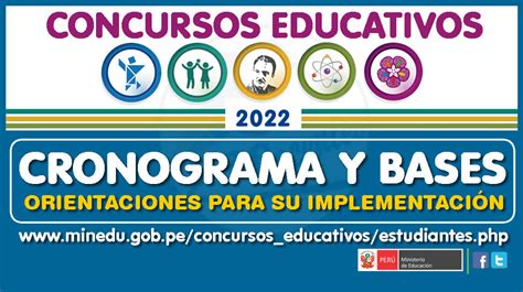 Concursos Educativos Cronograma De Los Concursos Educativos Para