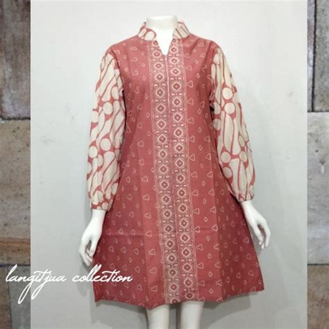Jual Nharu Tunik Batik Cap Garutan Baju Batik Busui Friendly