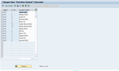 F9m02 Sap Tcode Table Function Variant Maintenance