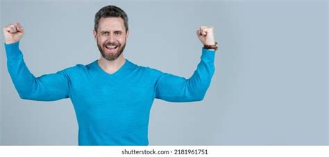Happy Mature Man Beard Show Power Stock Photo 2181961751 Shutterstock