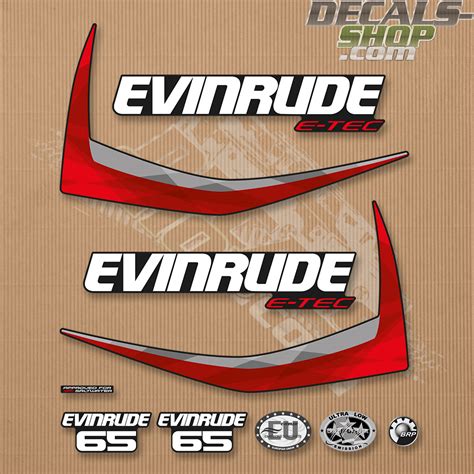 Evinrude Hp E Tec Graphite Cowl Outboard Decal Kit